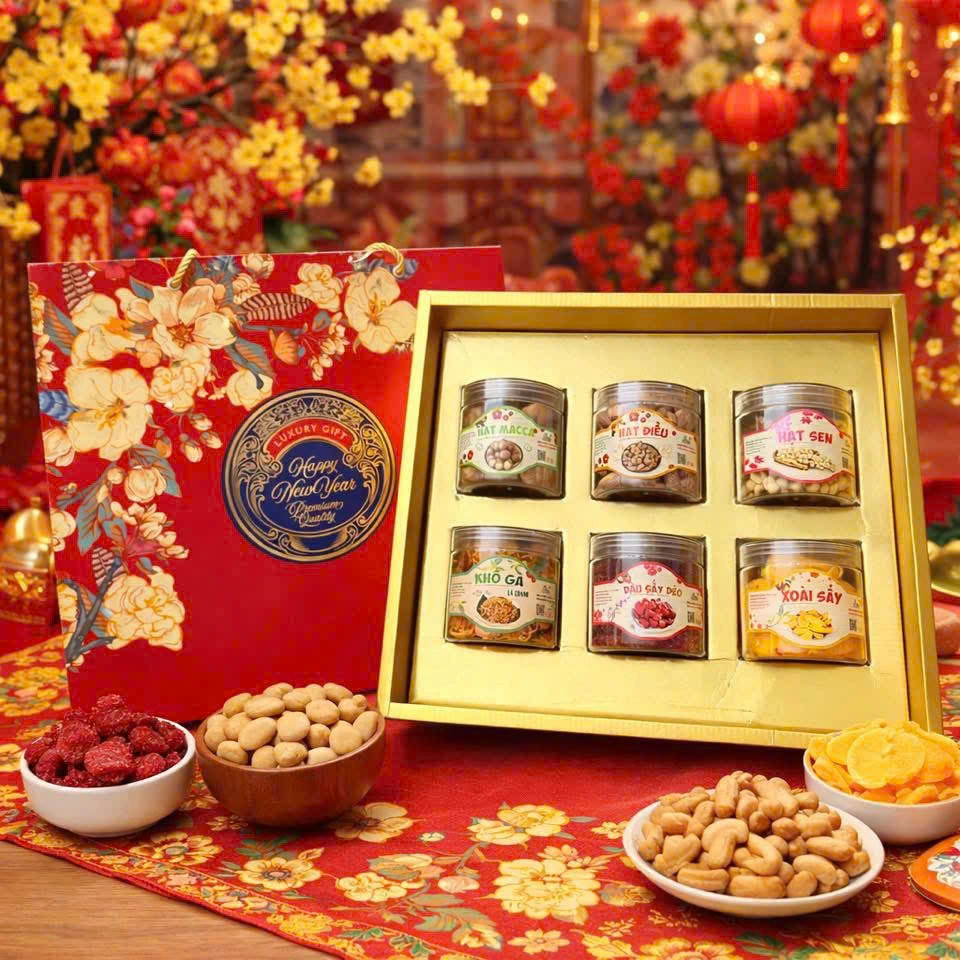 Hộp hạt dinh dưỡng thực phẩm hữu cơ quà Tết